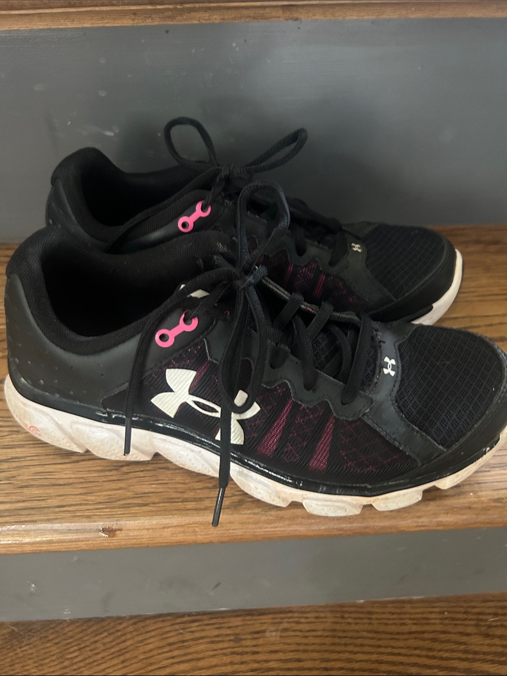 Under Armour Black and Pink Women's Athletic Running Shoes
